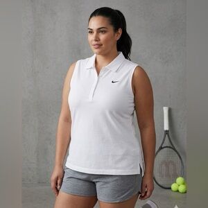 Nike Women’s White Sleeveless Collared Polo Tank Top - XXL - NWT